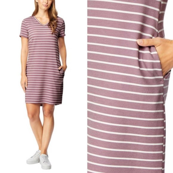 Boutique Dresses & Skirts - Casual Ladies' Short Sleeve Dress Purple/Pink